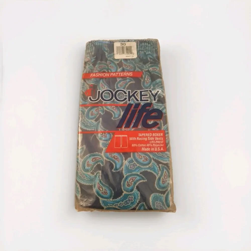 JOCKEY LIFE Tapered Boxer Brief Racing Side Vents Men Size 30 Vintage 1990